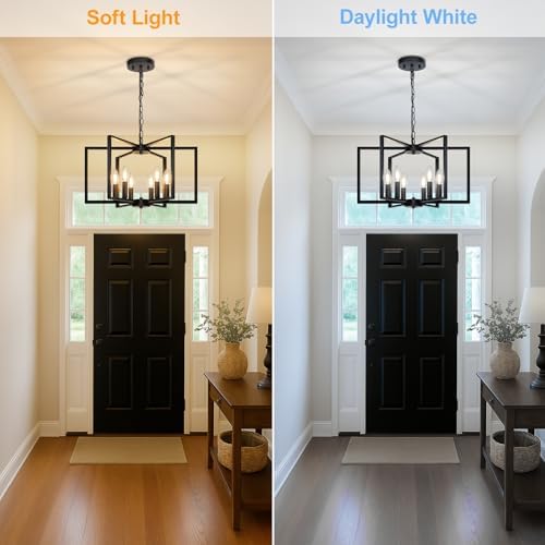 Black Farmhouse 6-Light Geometric Chandelier