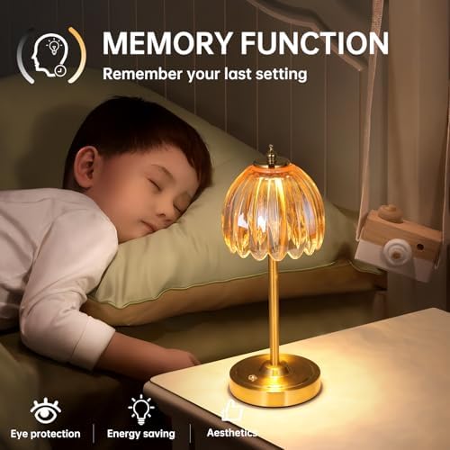 Shenmoyl Tulip Cordless Table Lamp, Amber