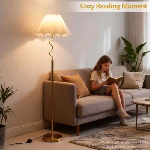 EOEYYOYB Modern Floor Lamp, 3 Color Temperatures, Gold