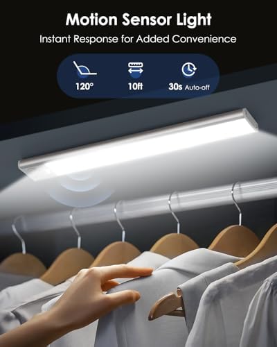 VerRon 8inch Motion Sensor Under Cabinet Lights, 5-Pack