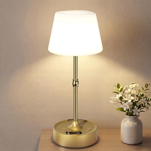 Rechargeable Cordless Touch Table Lamp with Stepless Dimming