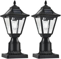 Solar Motion Sensor Post Lights, 2 Pack, Cool White
