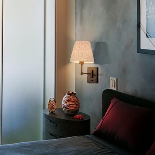 SAMTEEN Swing Arm Wall Sconces Set of Two Modern Black Sconce Light