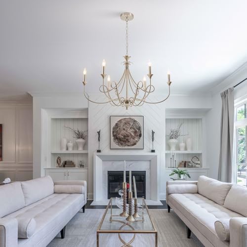 Modern Brushed Nickel 6-Light Candle Chandelier