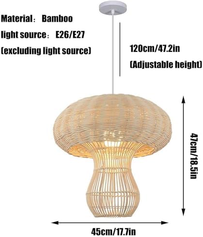 17.7" Boho Rattan Chandelier