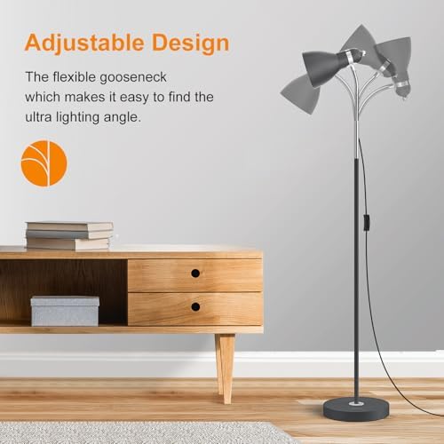 LEPOWER Metal Floor Lamp with Adjustable Gooseneck