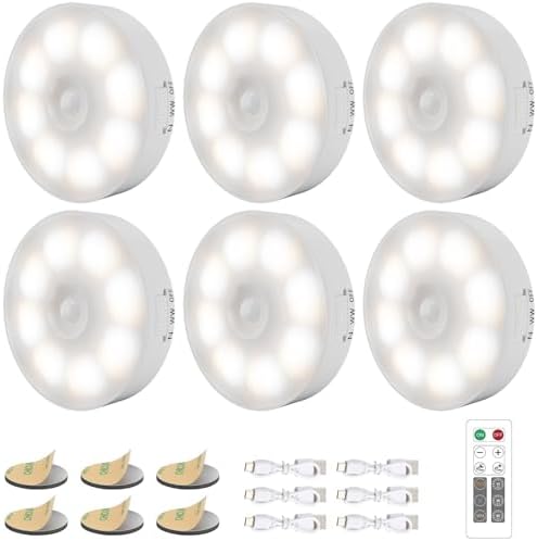 6 Pack Wireless Motion Sensor Under Cabinet Lights