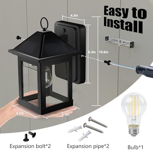 Solar Outdoor Motion Sensor Wall Lights, 2 Pack
