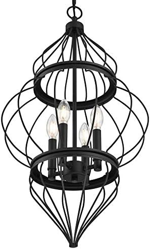 Westinghouse Salma Four-Light Chandelier, Matte Black