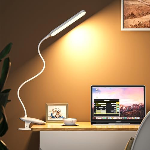 Desk Lamp with Clamp, 1500mAh, White
