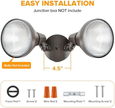 LUTEC Adjustable Twin Par Holder, Bronze