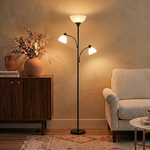 Brightech Sky Dome Double LED Floor Lamp, Black