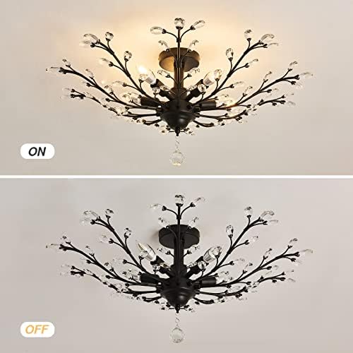 CVKASH 5-Light Crystal Chandelier, Black