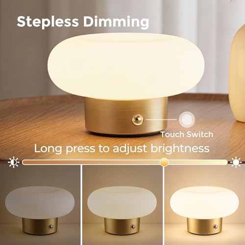 Cordless Rechargeable Table Lamp, 2700K, Gold