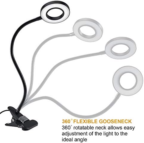 Clip-On Desk Lamp, 48 LED, 3 Color Modes