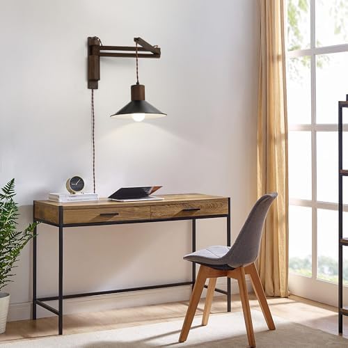 maesta Plug-in Wood Swing Arm Wall Sconce