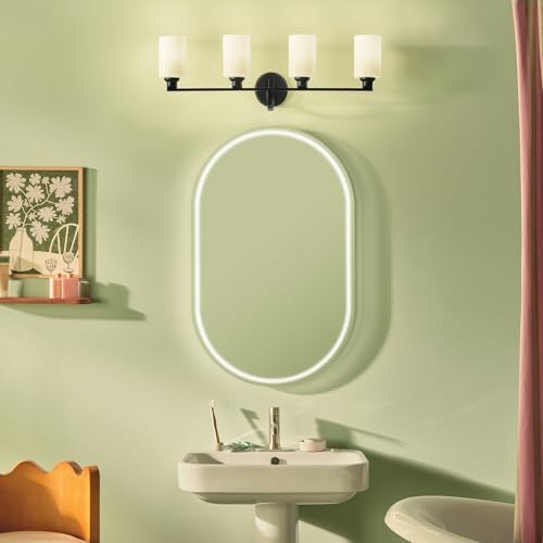 Kichler Gioe 4-Light Bathroom Vanity Light, Black