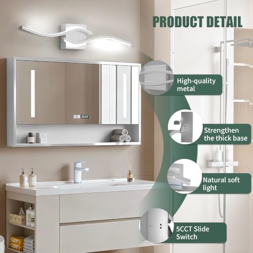 23inch Brushed Nickel 5CCT LED Vanity Light