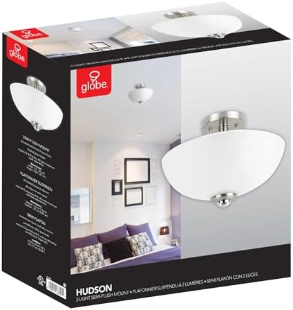 Globe Electric 63357 2-Light Semi-Flush Mount Ceiling Light