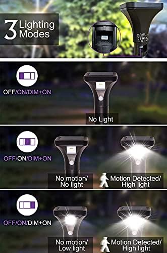 AURAXY Solar Motion Sensor Pathway Lights, 4 Pack