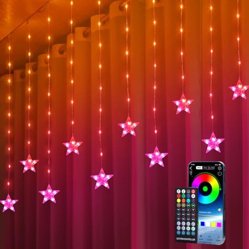 Star Curtain Lights, 10ft x 3.3ft, RGB
