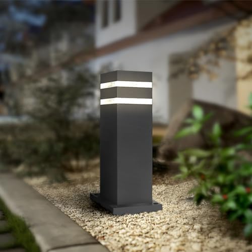 ASD 12" Square Outdoor Bollard Light, Black