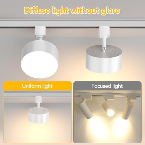 5-Color Diffuse 20W H-Type LED Track Heads, 4 Pack