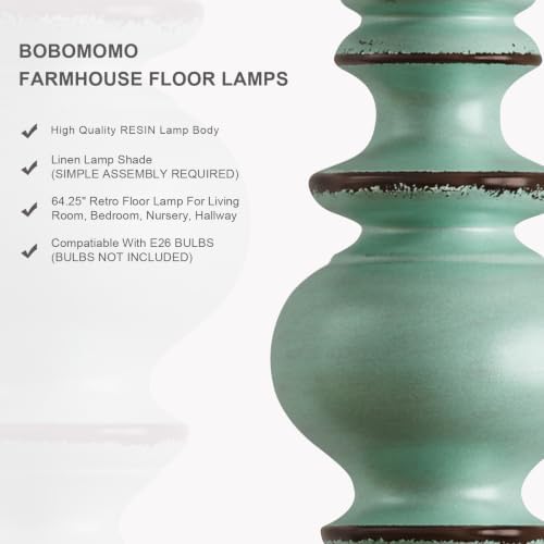 BOBOMOMO 64.25" Antique Blue Floor Lamp