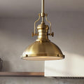 1-Light 13" Modern Industrial Warm Brass Pendant Light
