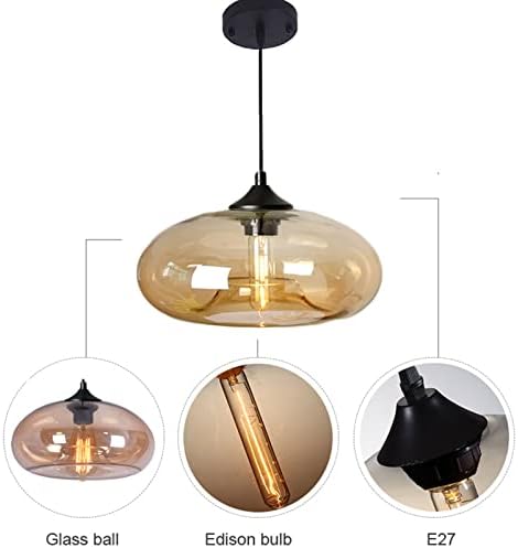 11" Colorful Glass Pendant Light, Brown