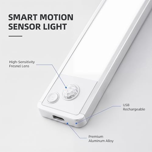 Rechargeable Under Cabinet Motion Sensor Lights, 5 Pack