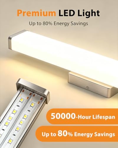 24" LED Bathroom Vanity Light14W Brushed Nickel 4000K Square