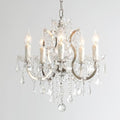 17" Brushed Nickel 5-Light Crystal Chandelier