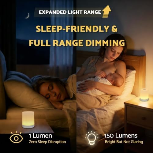 DAZZY DOT Rechargeable Baby Night Light, Dimmable Touch Lamp
