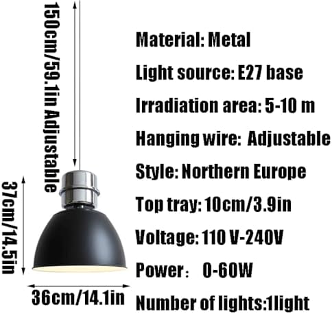 Modern Industrial E27 Metal Single-Head Pendant Lamp