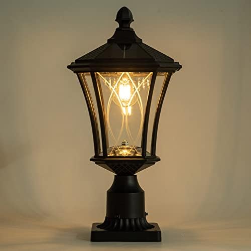 LUTEC Solar Post Light with Pier Mount Base, Black