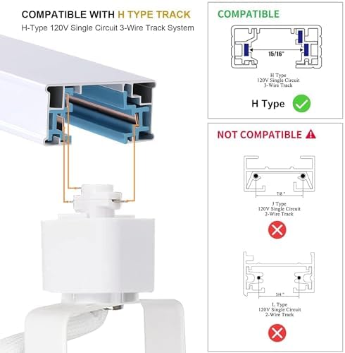 GU10 LED Track Lighting Fixture, 2-Head White