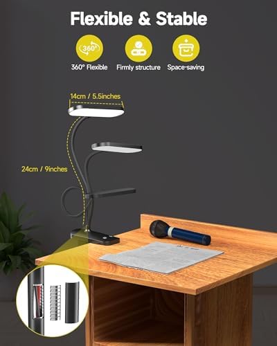 CUHIOY Rechargeable Clip-On Light, Black