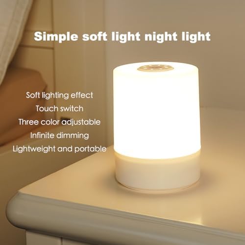 JININQ Rechargeable Touch Bedside Table Lamp