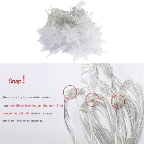 Christmas Snowflake LED Curtain Lights, 11.5ft, 96LED