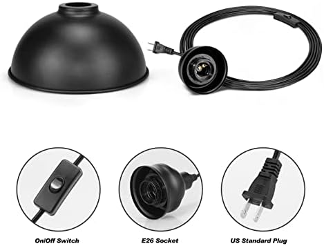 Plug in Pendant Light, 15FT Cord