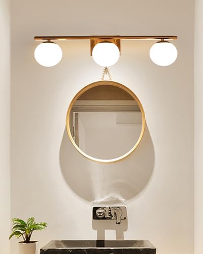 Brushed Brass Bathroom Vanity Light fixtures,24‘’ 3 Lights Modern