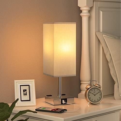 Touch Dimmable Bedside Table Lamp with USB C+A