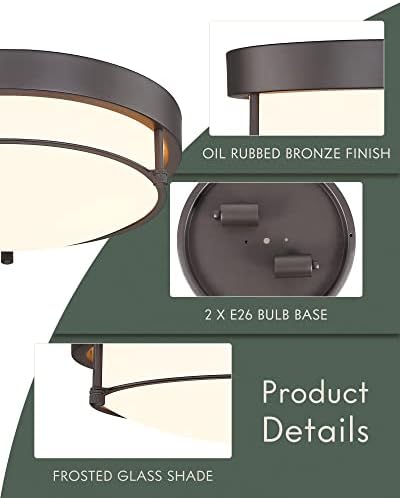 12 Inch Oil Rubbed Bronze Flush Mount Ceiling Light