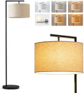 Brightech Montage Modern Floor Lamp, Tan Shade, Black