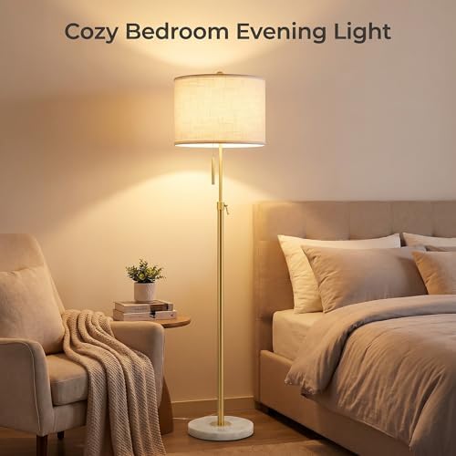Qingmiao Gold Floor Lamp, 55"-67" Adjustable, Dimmable