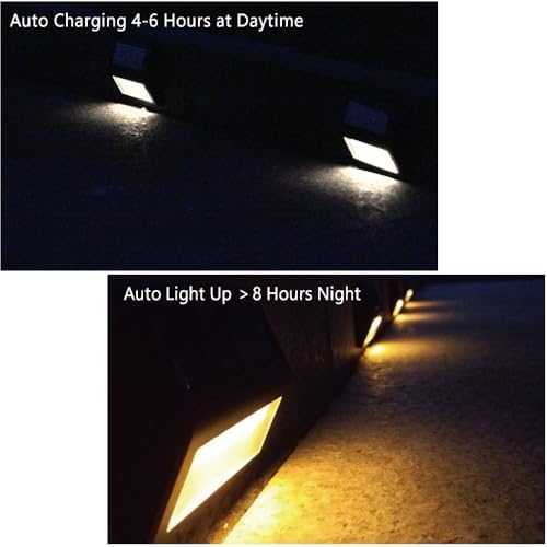 Solar Lights Outdoor, Waterproof Solar Powered Deck Step Lights for