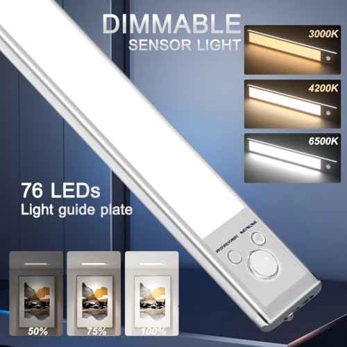2 Pack Under Cabinet Lighting, 10in, Rechargeable