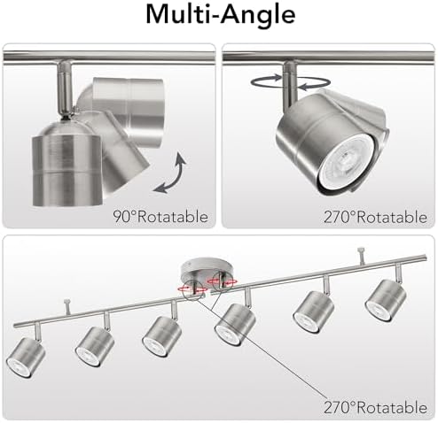 6-Light Brushed Nickel Track Lighting Kit
