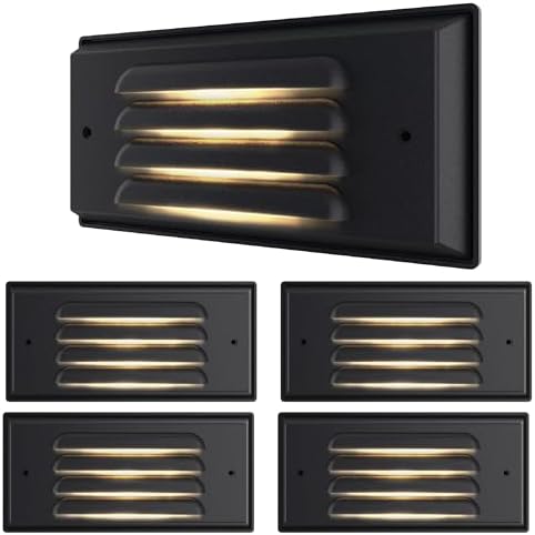 Sunco Lighting 4-Pack 5W LED Outdoor Step Lights, Bronze